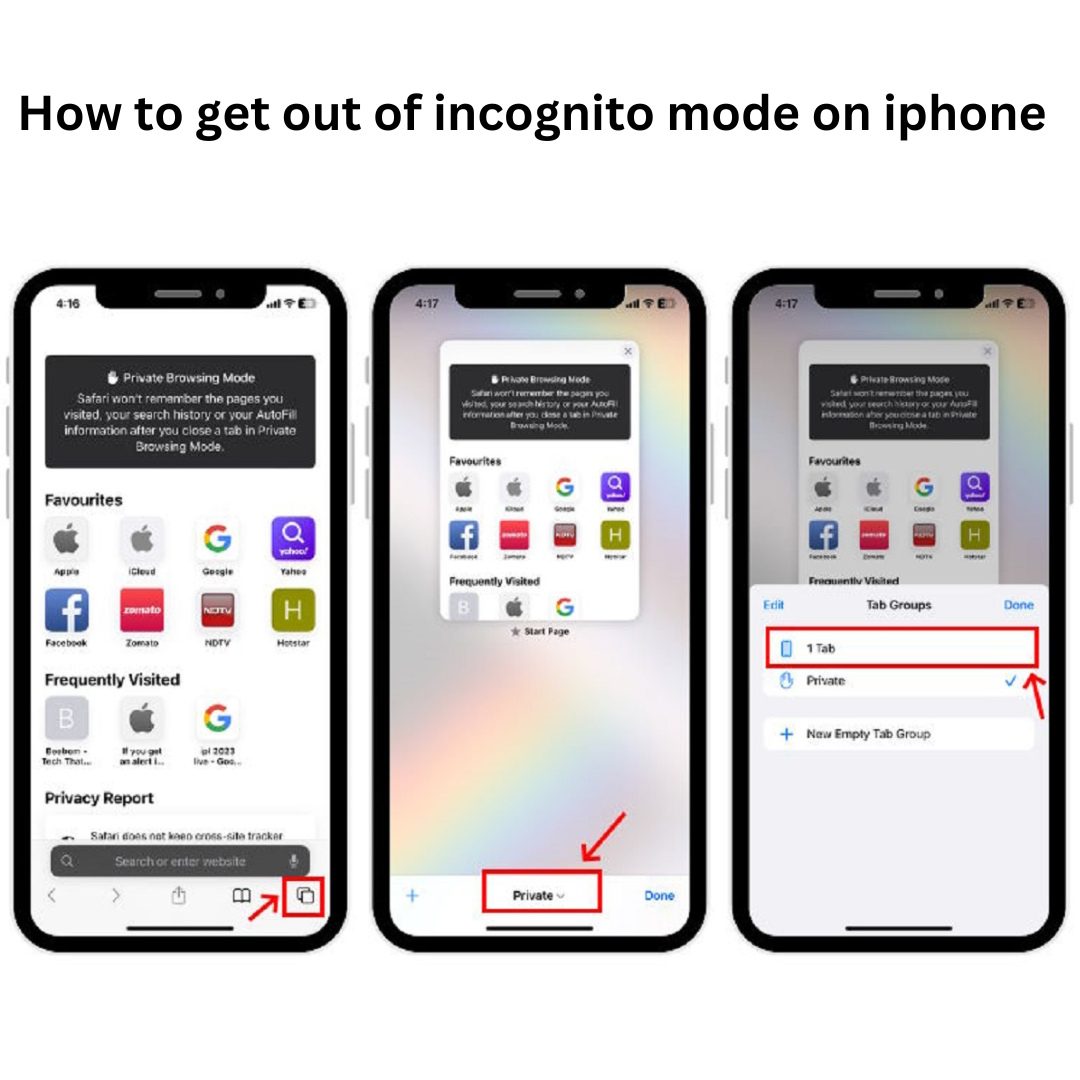 How to get out of incognito mode on iphone