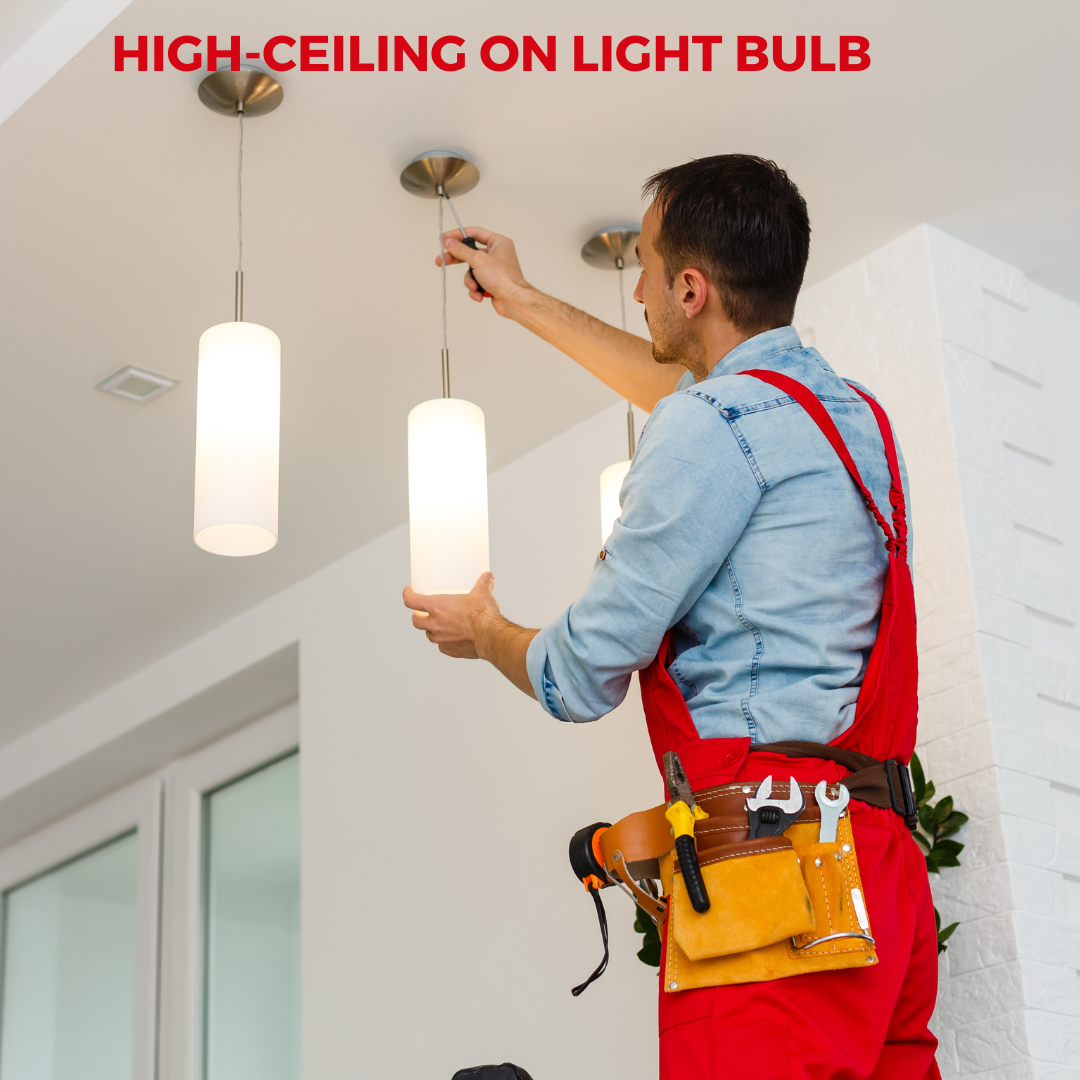 How to change a high-ceiling on light bulb